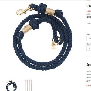 Upcycled Core Cotton Rope Dog Leash - Like new!